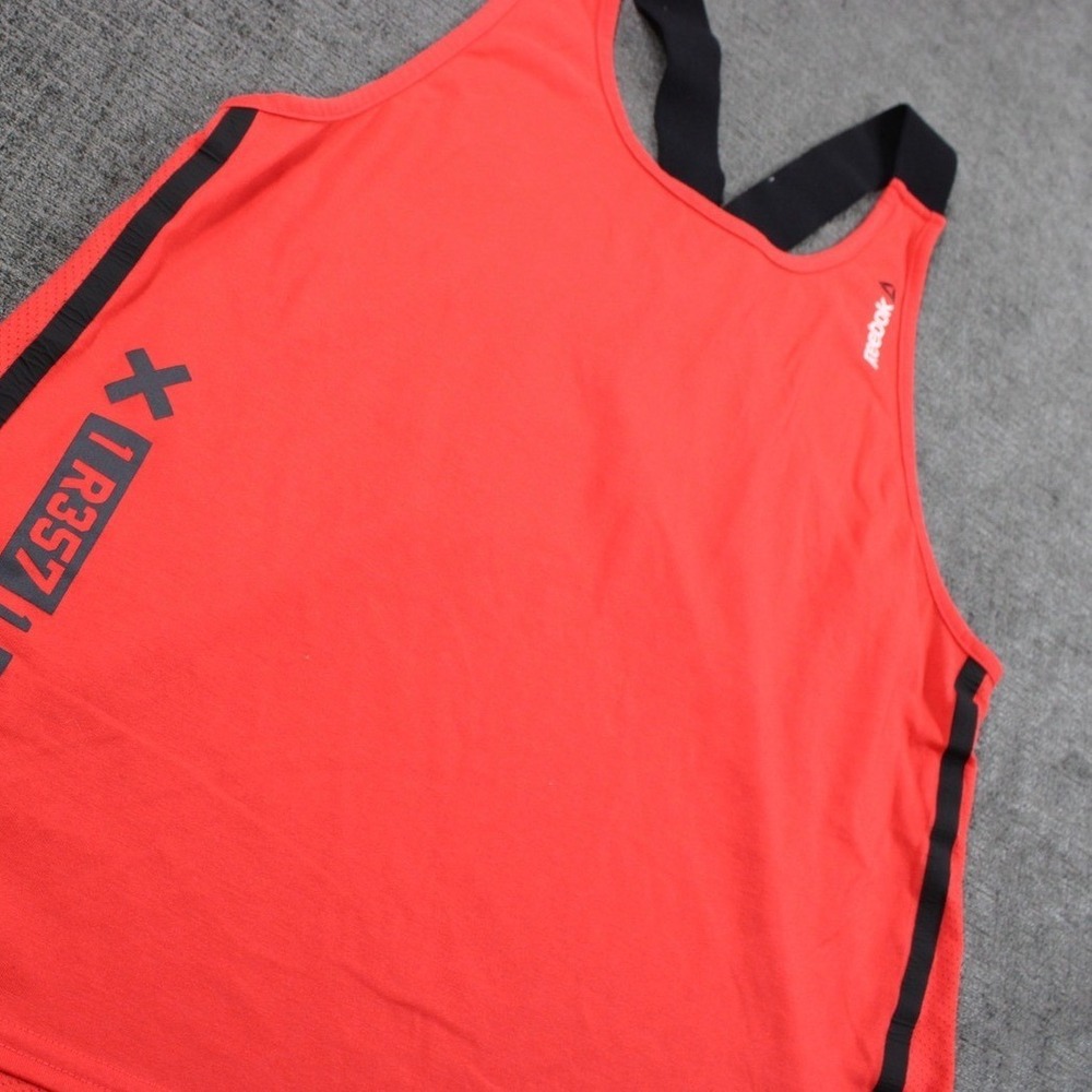 Reebok CrossFit Tank Top Womens Red Black Mesh Back Performance Activewear XS